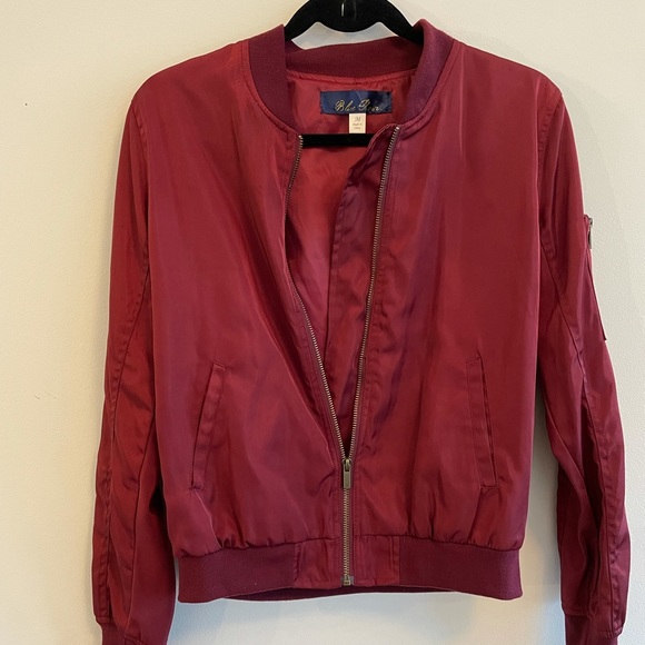 Blue Rain Jackets & Blazers - Francesca’s Blue Rain Bomber Jacket (M)